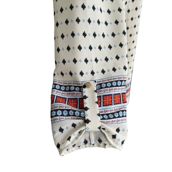 Firuzé Aztec Pattern Long Sleeve Blouse Full Zippered Back, Women’s Medium - Picture 6 of 7